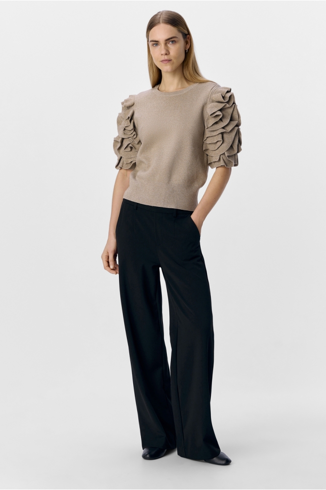 OBJDIANDRA KNIT 2/4 RE PULLOVER 138 23046315 Twill/Gold